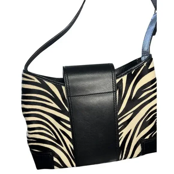 Lambertson Truex zebra shoulder bag purse calf hair Y2K designer - Picture 6 of 15